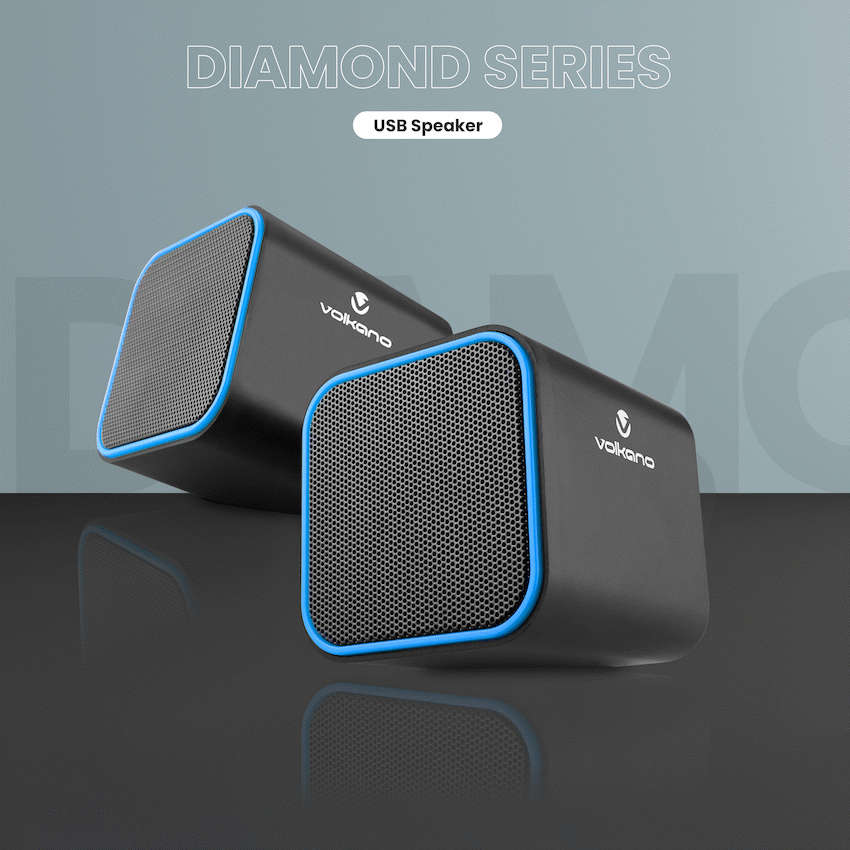 Volkano Diamond Series USB Speaker - Blue