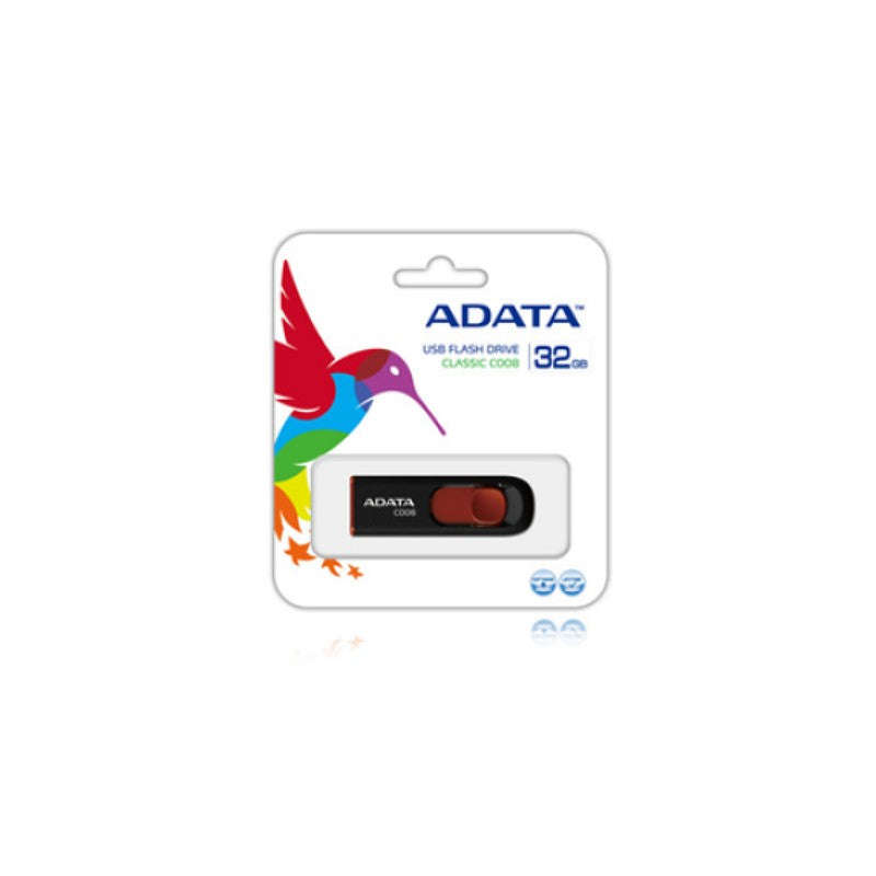 ADATA USB 2.0 RETRACTABLE 16GB BLK/RED