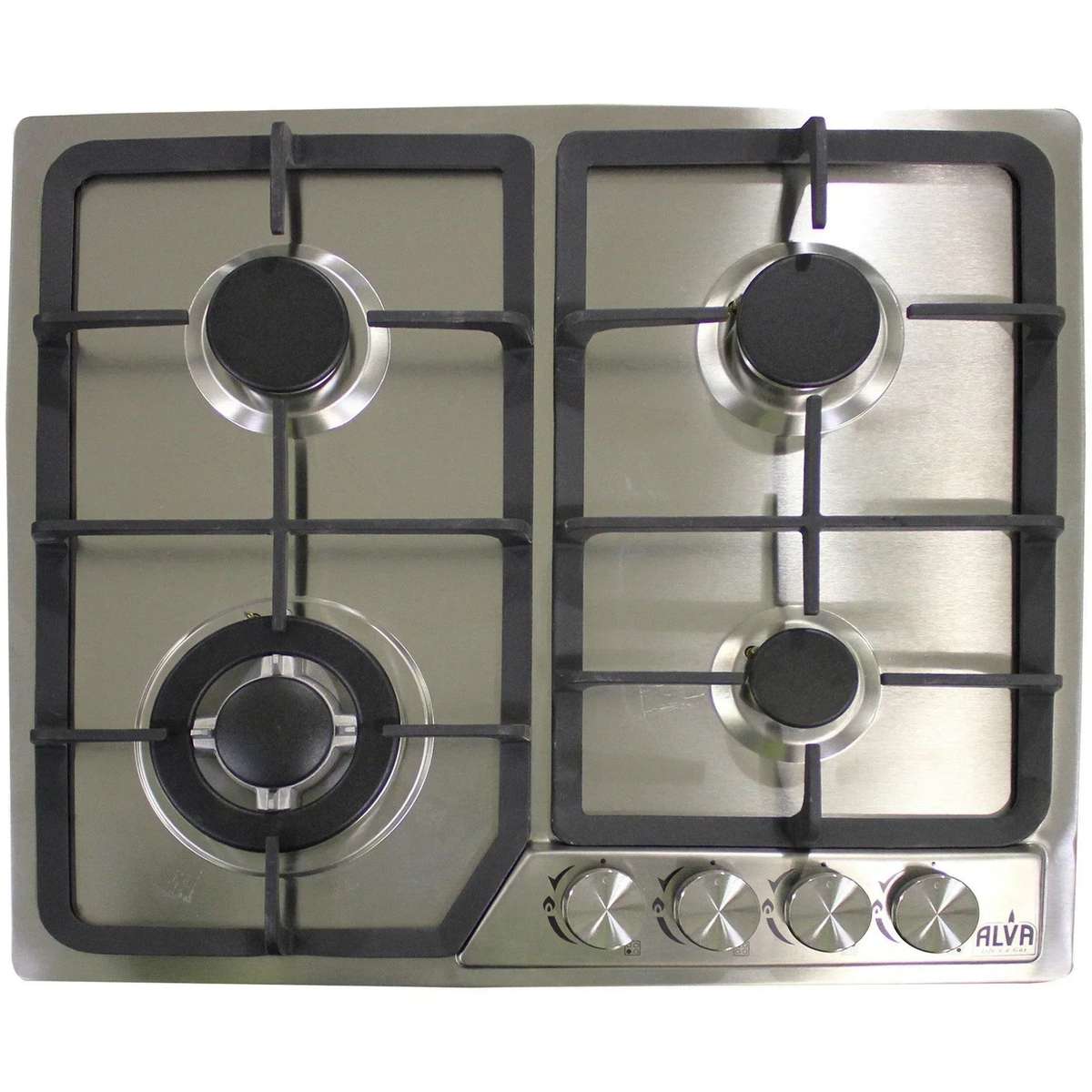 Alva 60cm 4-Burner Gas Hob - Stainless Steel