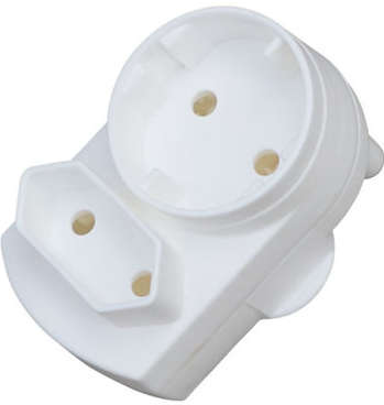 Noble 2 Pin Single European And Round Schuko Adaptor