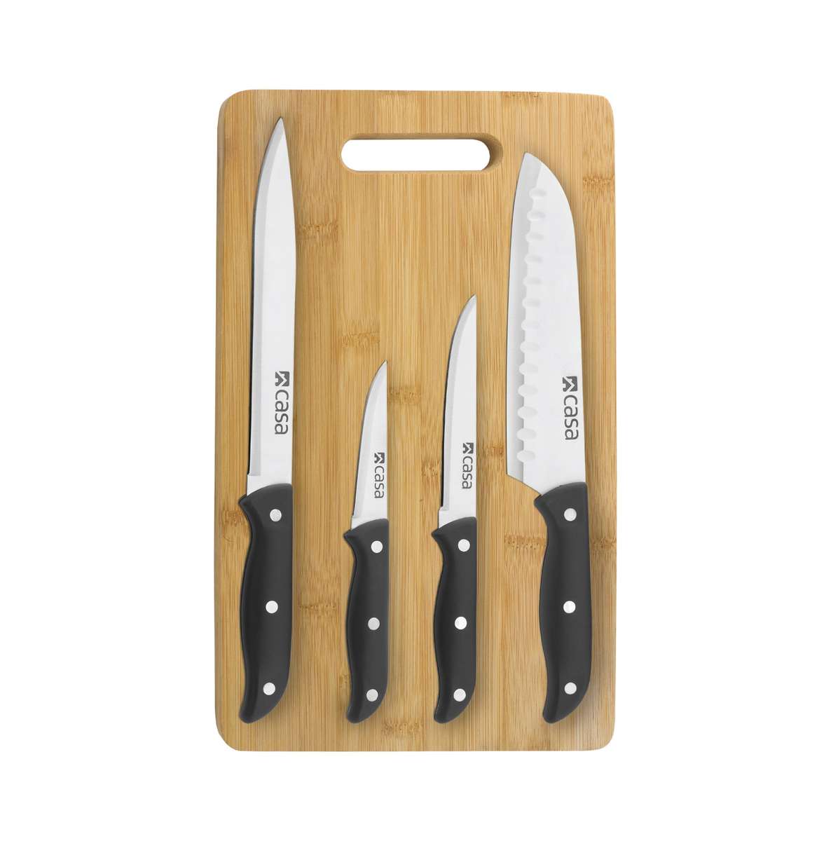 CASA Verona 5-Piece Knife Set with Bamboo Cutting Board
