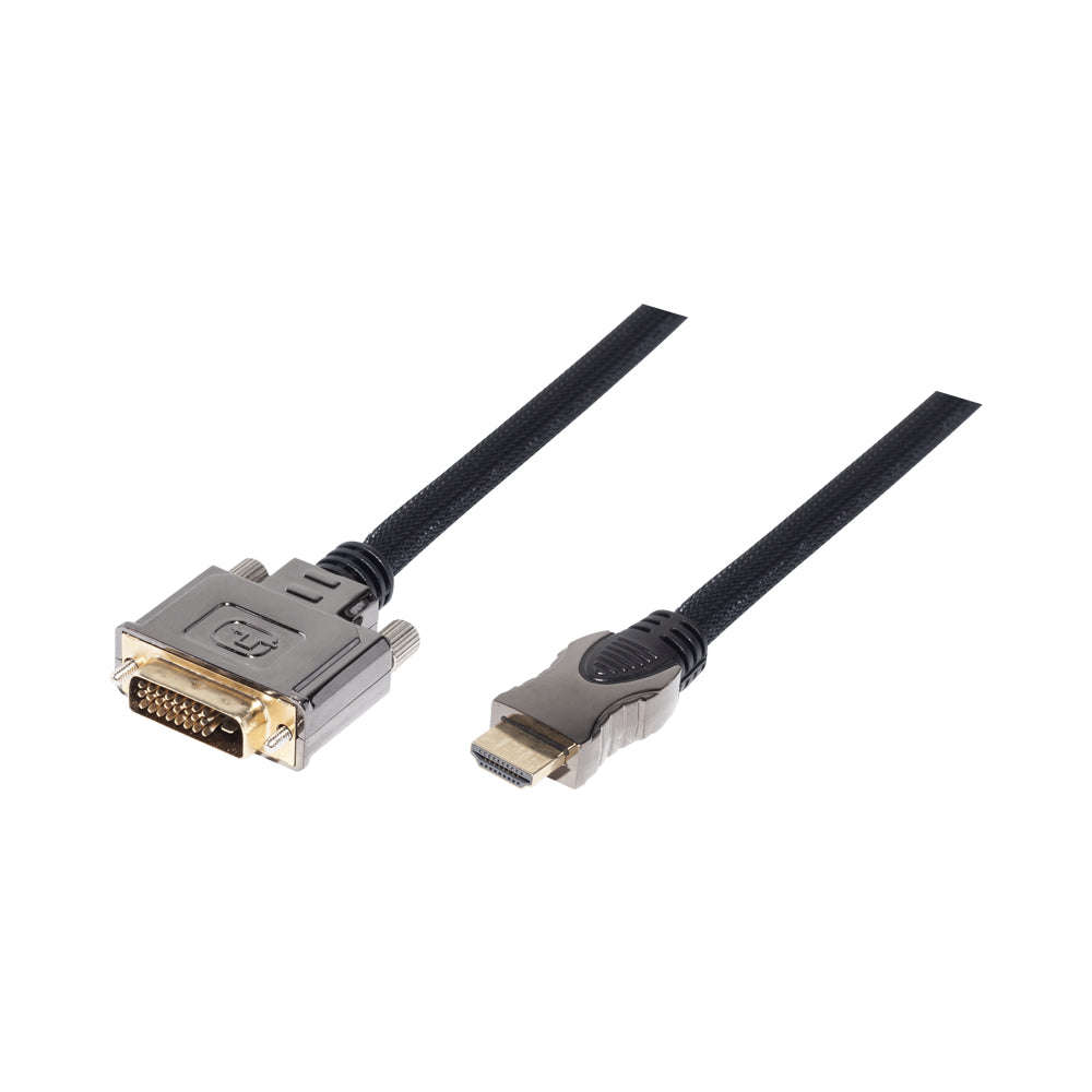 5M DVI TO HDMI METAL HOOD BRAID CABLE(CG483G-5.0)