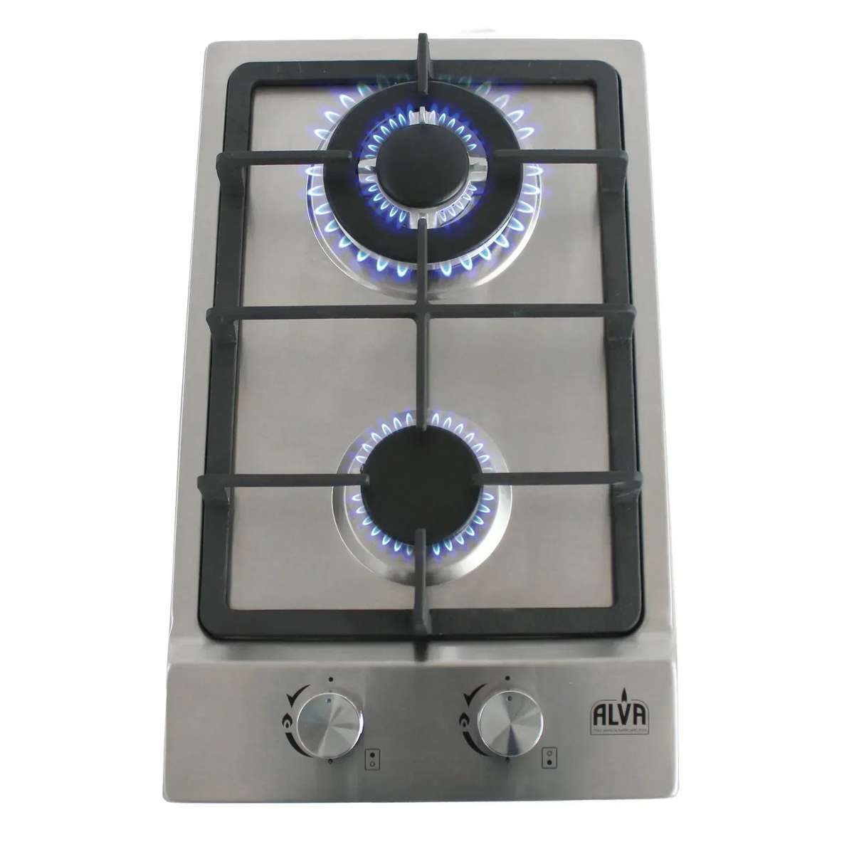 Alva 30cm 2-Burner Gas Hob - Stainless Steel
