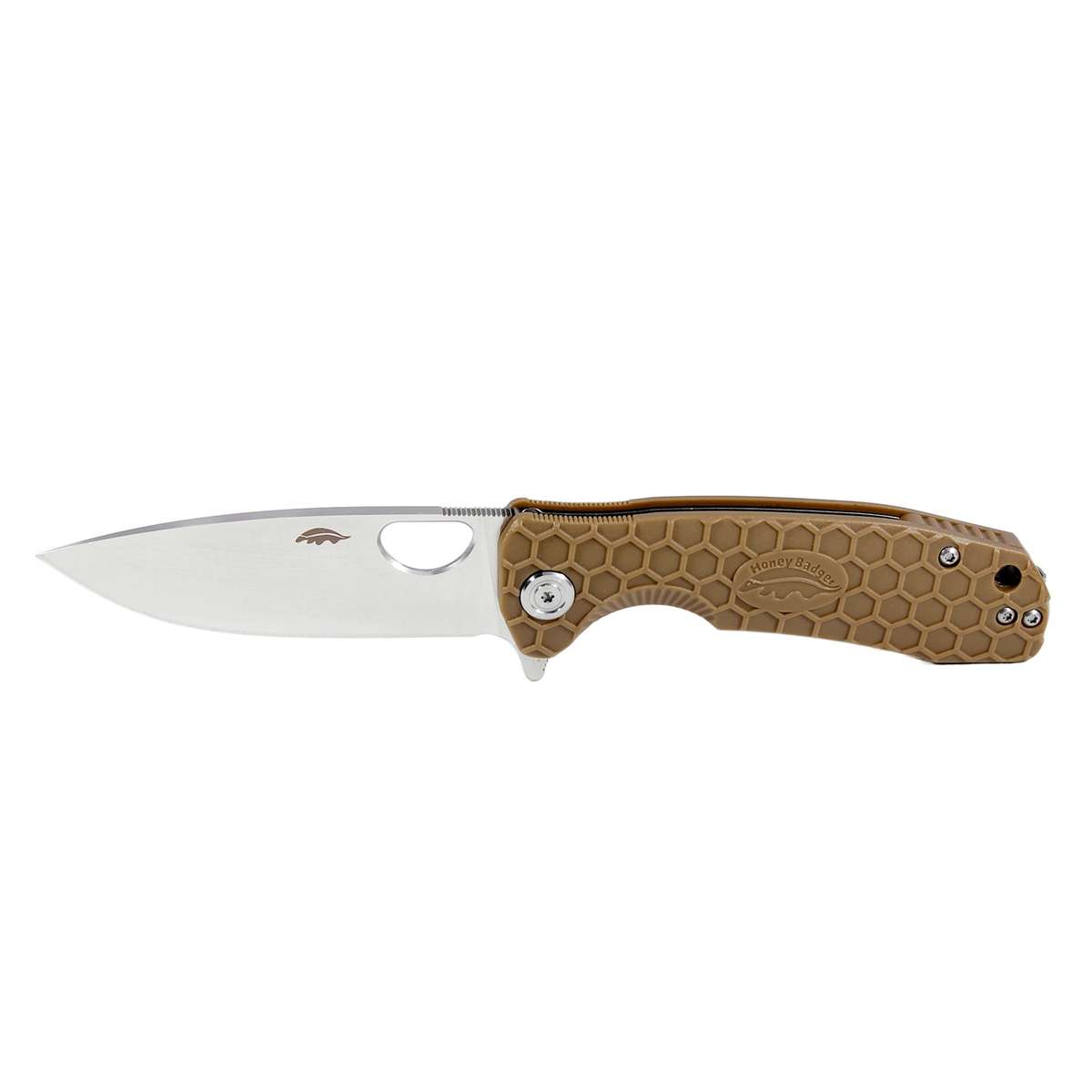 Honey Badger Flipper D2 - Large (No Choil) - Tan
