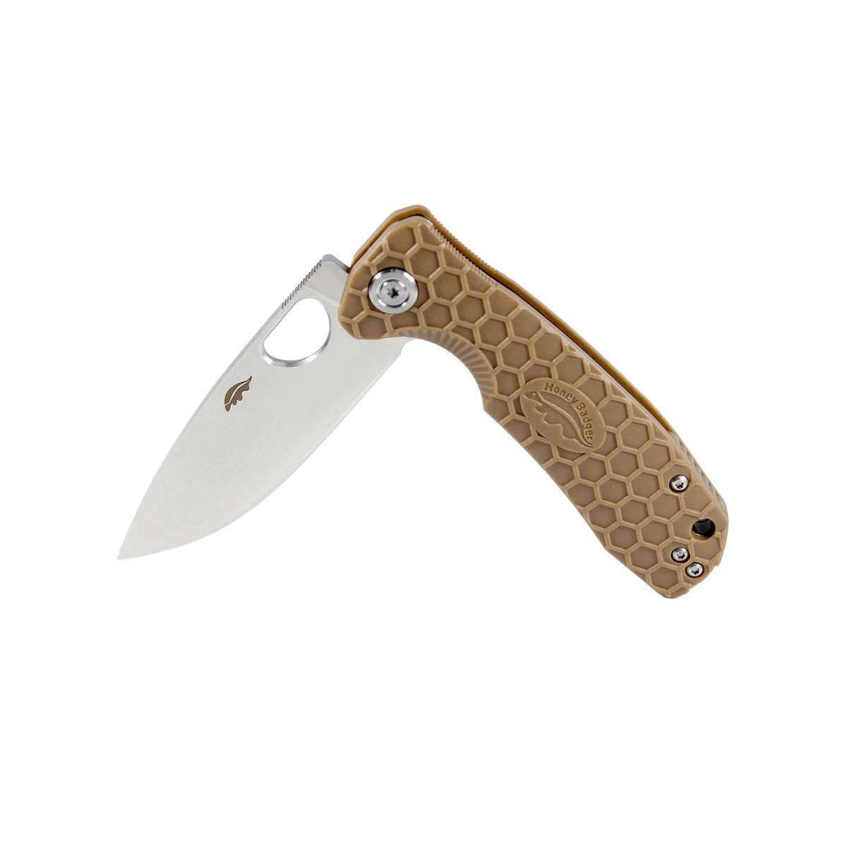 Honey Badger Flipper D2 - Large (No Choil) - Tan