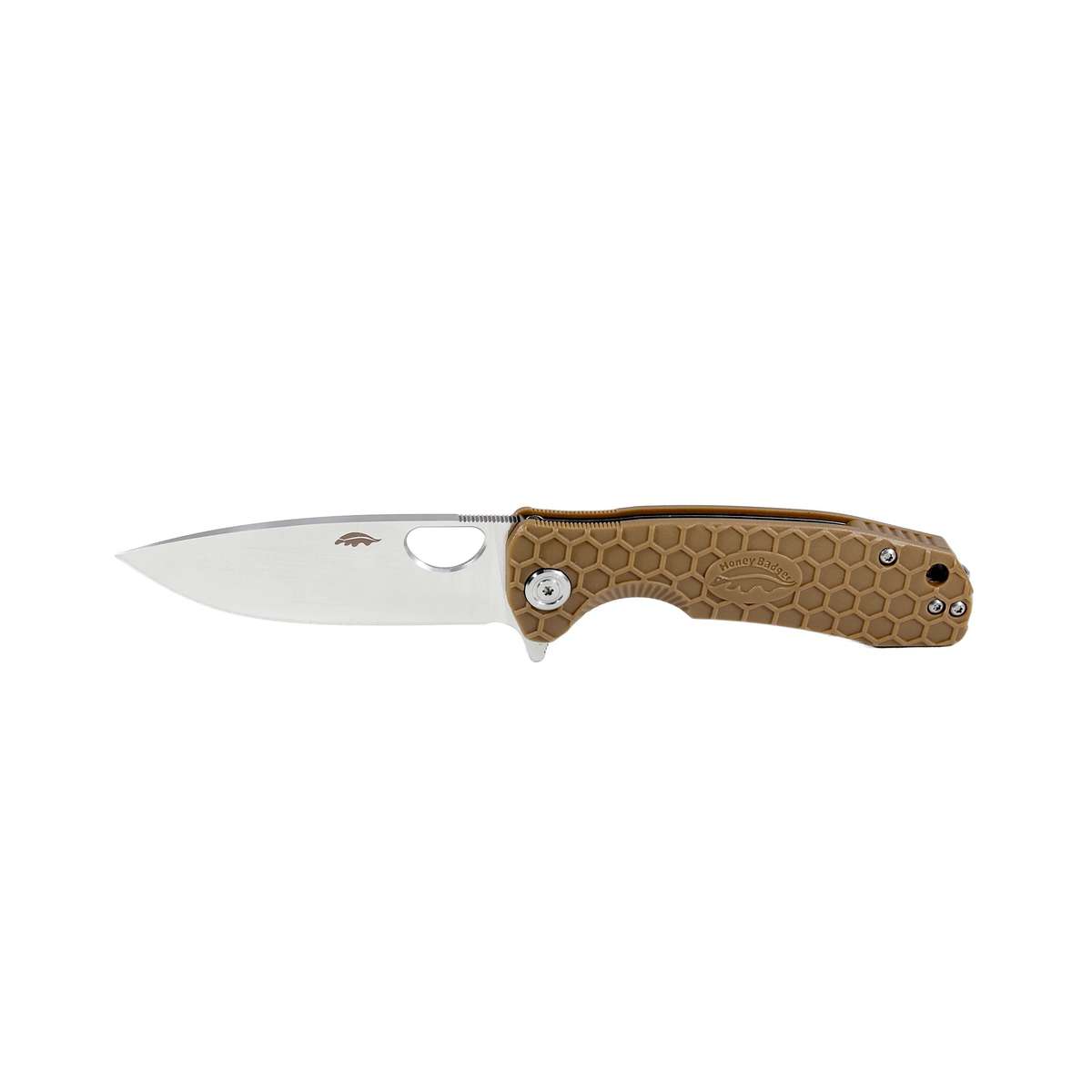 Honey Badger Flipper D2 - Small (No Choil) - Tan