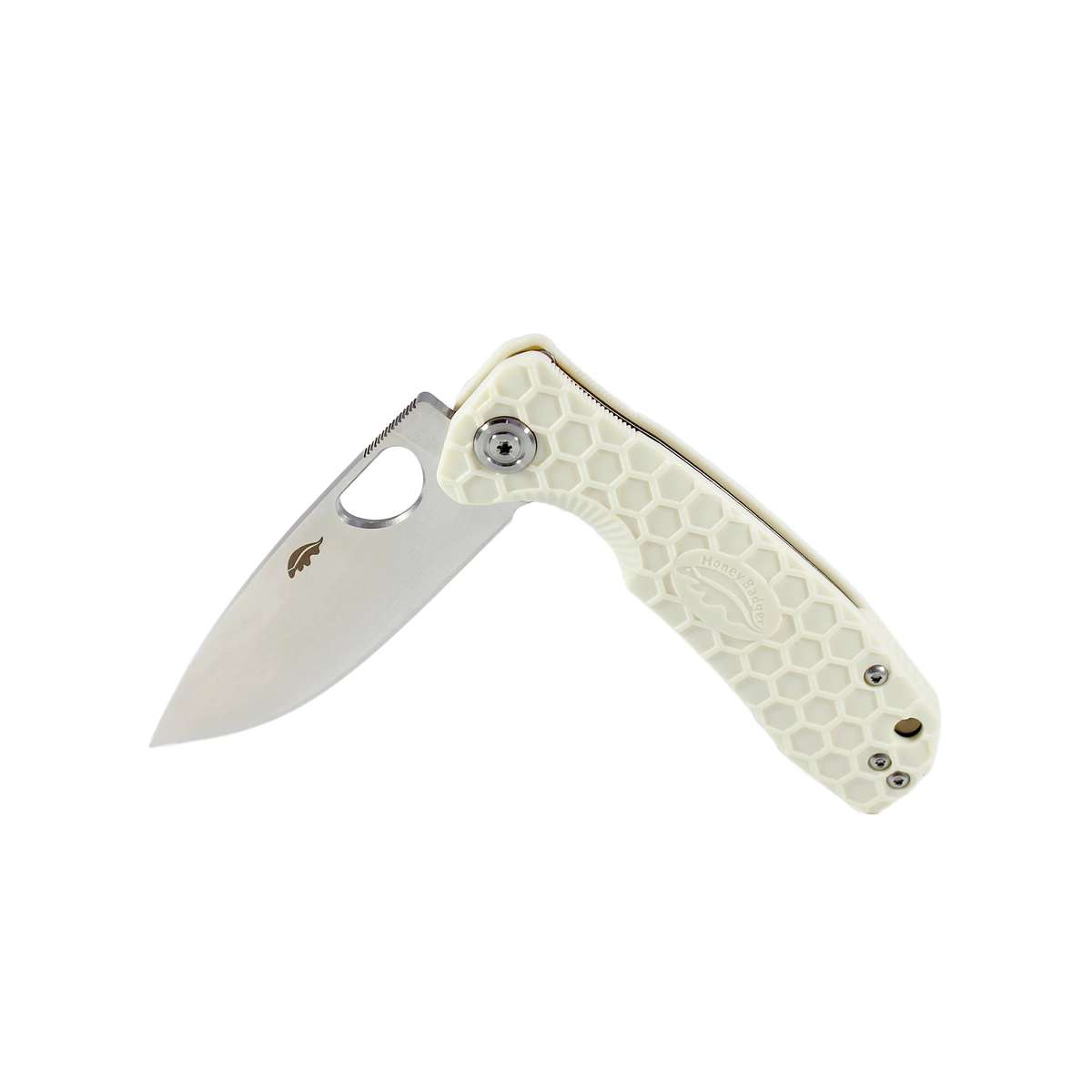 Honey Badger Flipper D2 - Medium (No Choil) - White