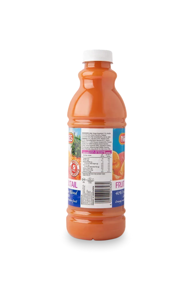 6 x MAGALIES 1 liter Fruit Cocktail 40% Concentrate (Sold 6x 1L Per Case)
