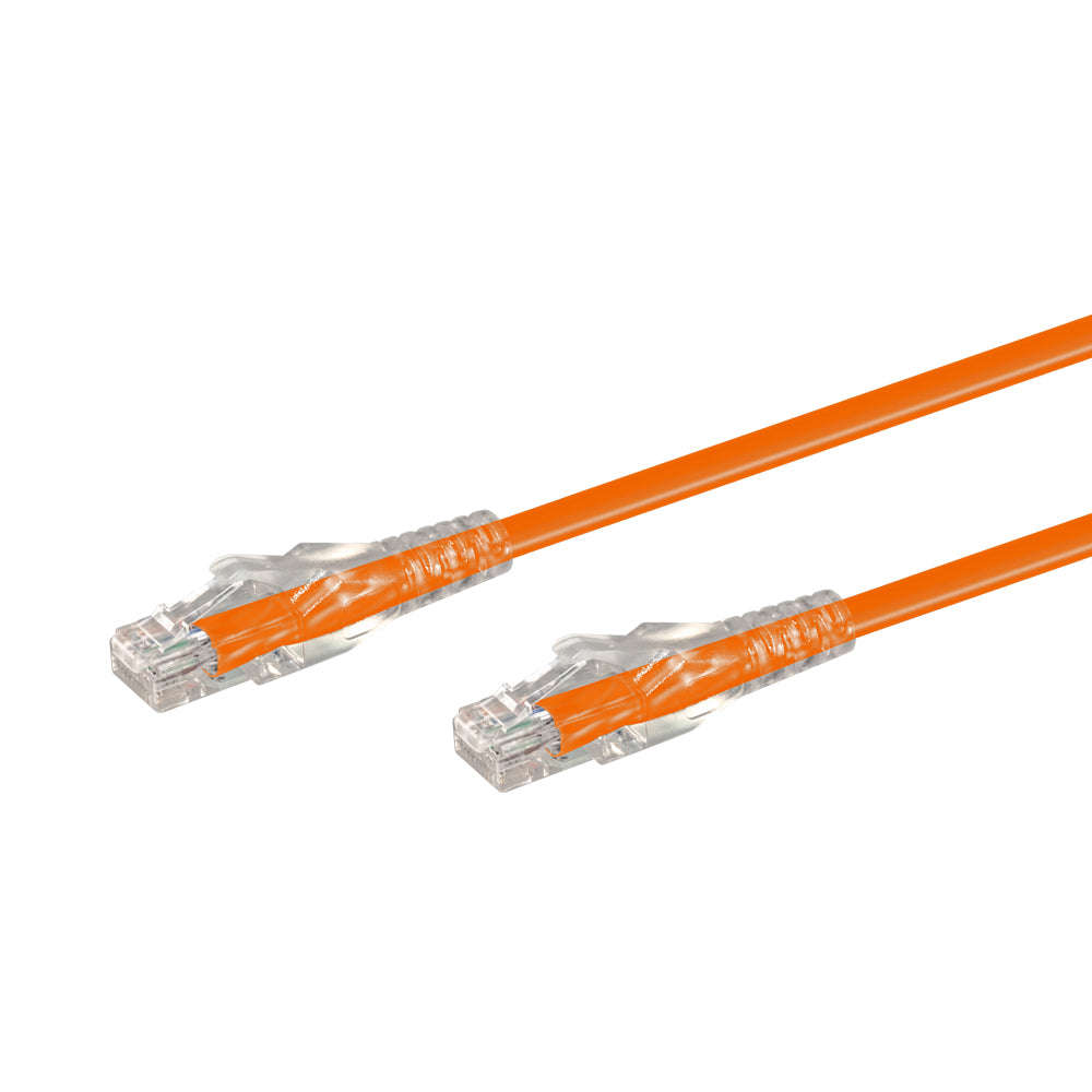 LINKQNET 0.2M RJ45 CAT6 ANTI-SNAG MOULDED PVC NETWORK FLYLEAD - ORANGE