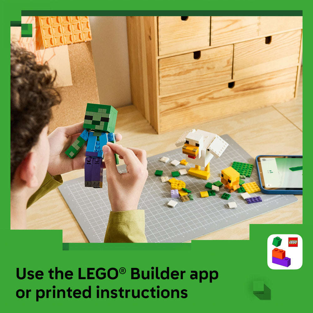 LEGO® Minecraft® Chicken Jockey Building Toy Decor 21582