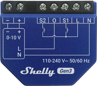 Shelly Dimmer 0/1-10V PM Gen3 Smart Dimming Controller With Power Measurement