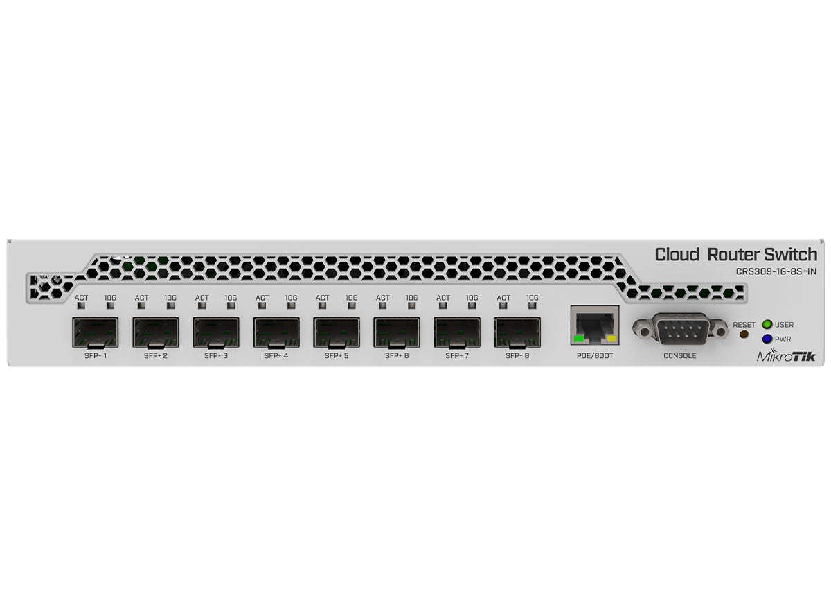 MikroTik Cloud Router Switch 8 Port SFP+ with PoE Input