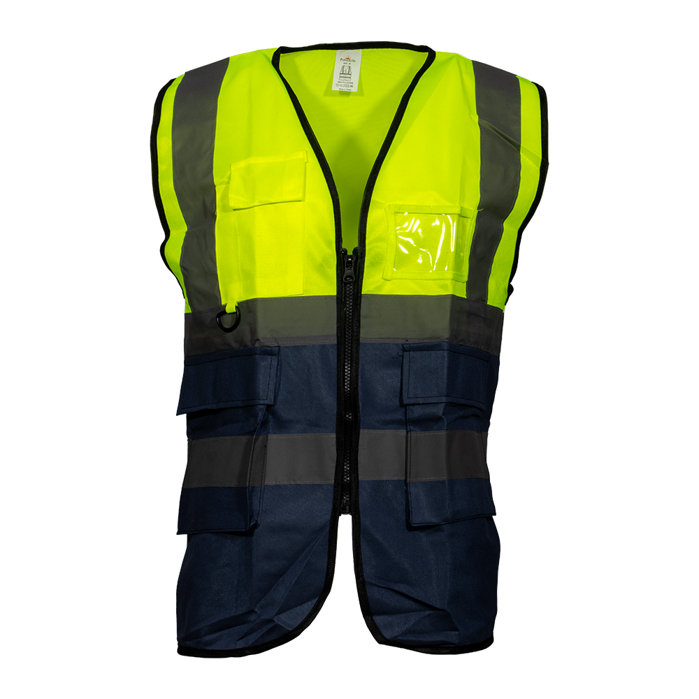 Pinnacle Lime/Navy Signal Vest (S  3XL) (Pack of 3)