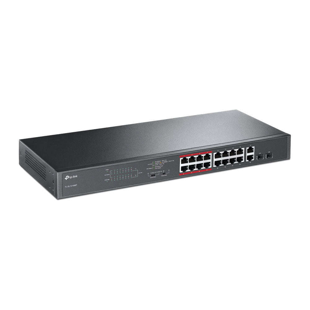 TP-LINK 16-PORT ADV FE POE+ 2P GBE, 2P GBE SFP