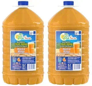 Vita Sun 2 X 5L Peach Mango 8% Blended Fruit Drink Concentrate 5 Liter (Sold 2 x 5L Per Case)