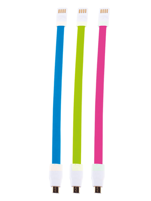 Whizzy Pink,Blue &amp; Green Designer 3 Pack Micro USB Charge Cable