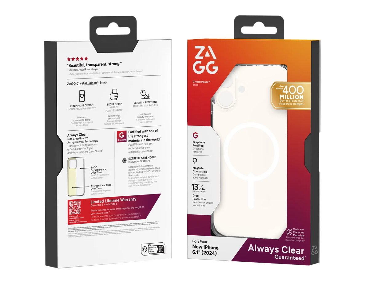 ZAGG Cases Crystal Palace Snap Apple iP16  Clear