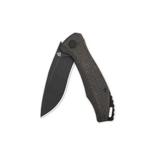 QSP RAVEN LINER LOCK D2 BLACK STONEWASHED DARK BROWN MICARTA - QS122-D2