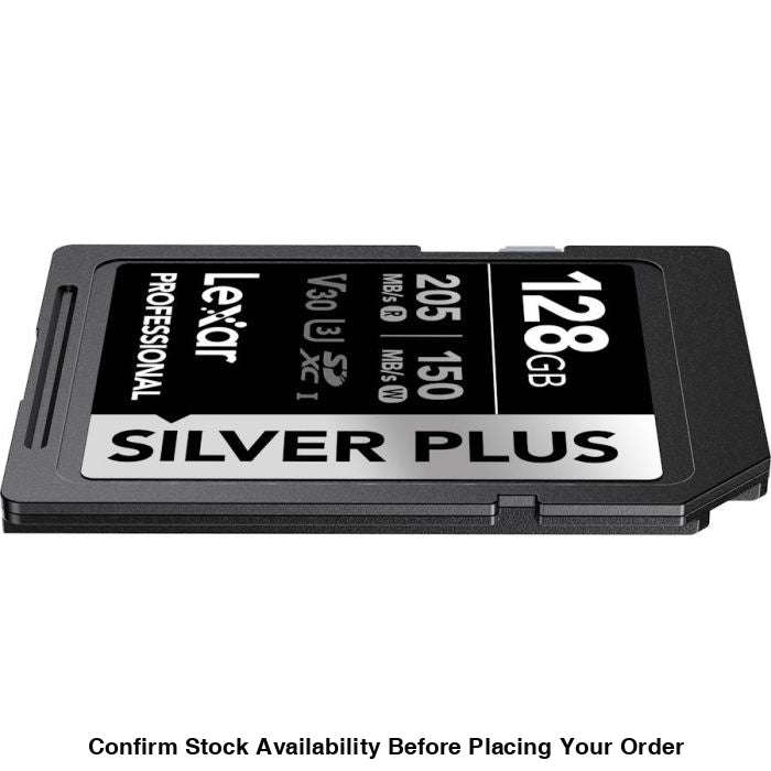 Lexar Professional Silver Plus UHS-I SDXC Memory Card - 128GB, 205mb/s