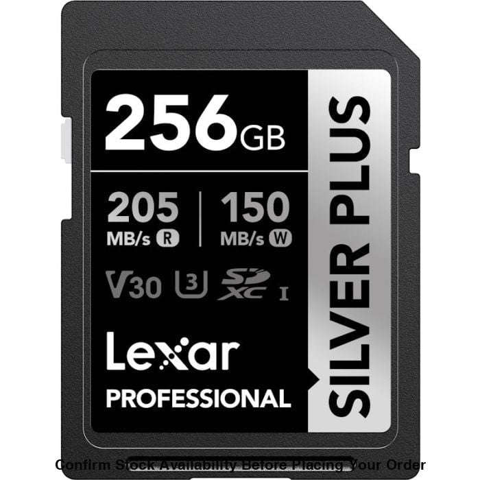 Lexar Professional Silver Plus UHS-I SDXC Memory Card - 256GB, 205MB/s