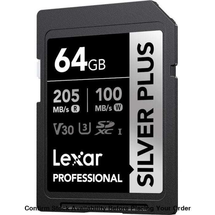 Lexar Professional Silver Plus UHS-I SDXC Memory Card - 64GB, 205MB/s