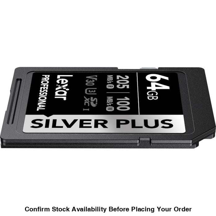 Lexar Professional Silver Plus UHS-I SDXC Memory Card - 64GB, 205MB/s