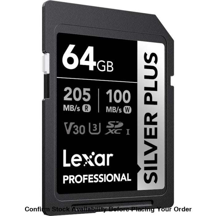 Lexar Professional Silver Plus UHS-I SDXC Memory Card - 64GB, 205MB/s