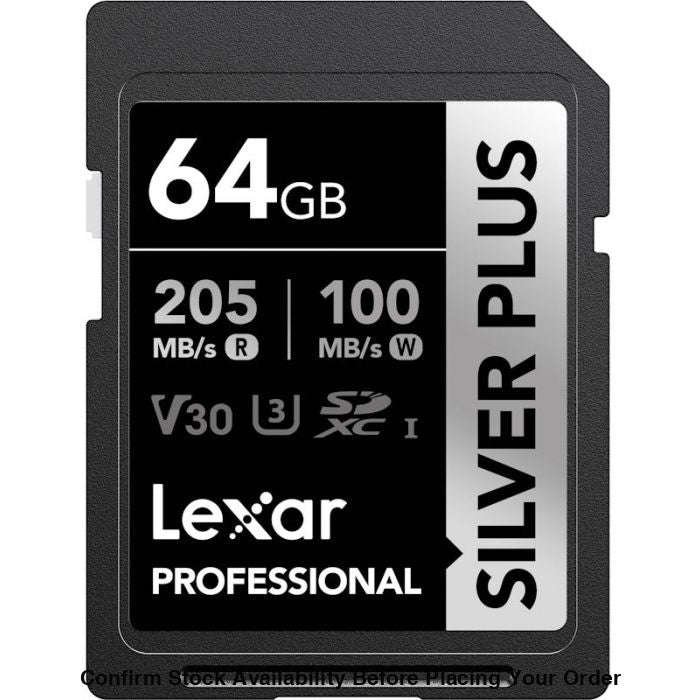 Lexar Professional Silver Plus UHS-I SDXC Memory Card - 64GB, 205MB/s