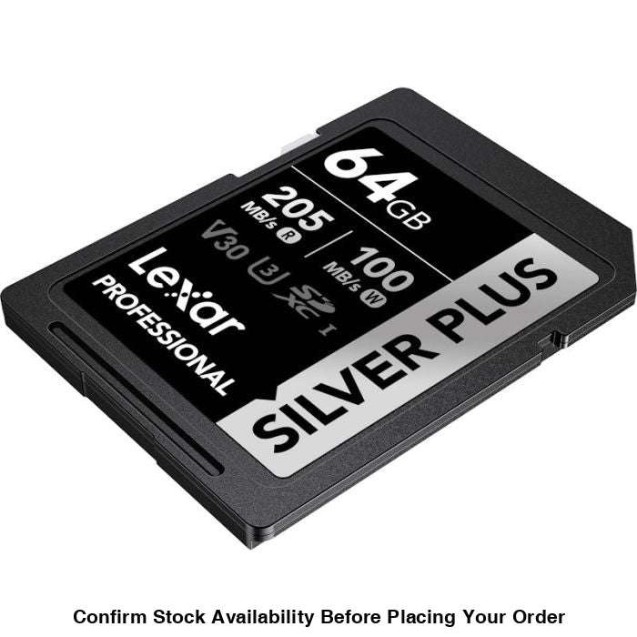 Lexar Professional Silver Plus UHS-I SDXC Memory Card - 64GB, 205MB/s