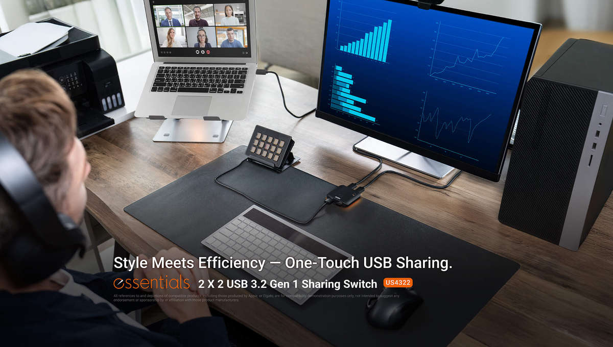 2 x 2 USB 3.2 Gen 1 Sharing Switch