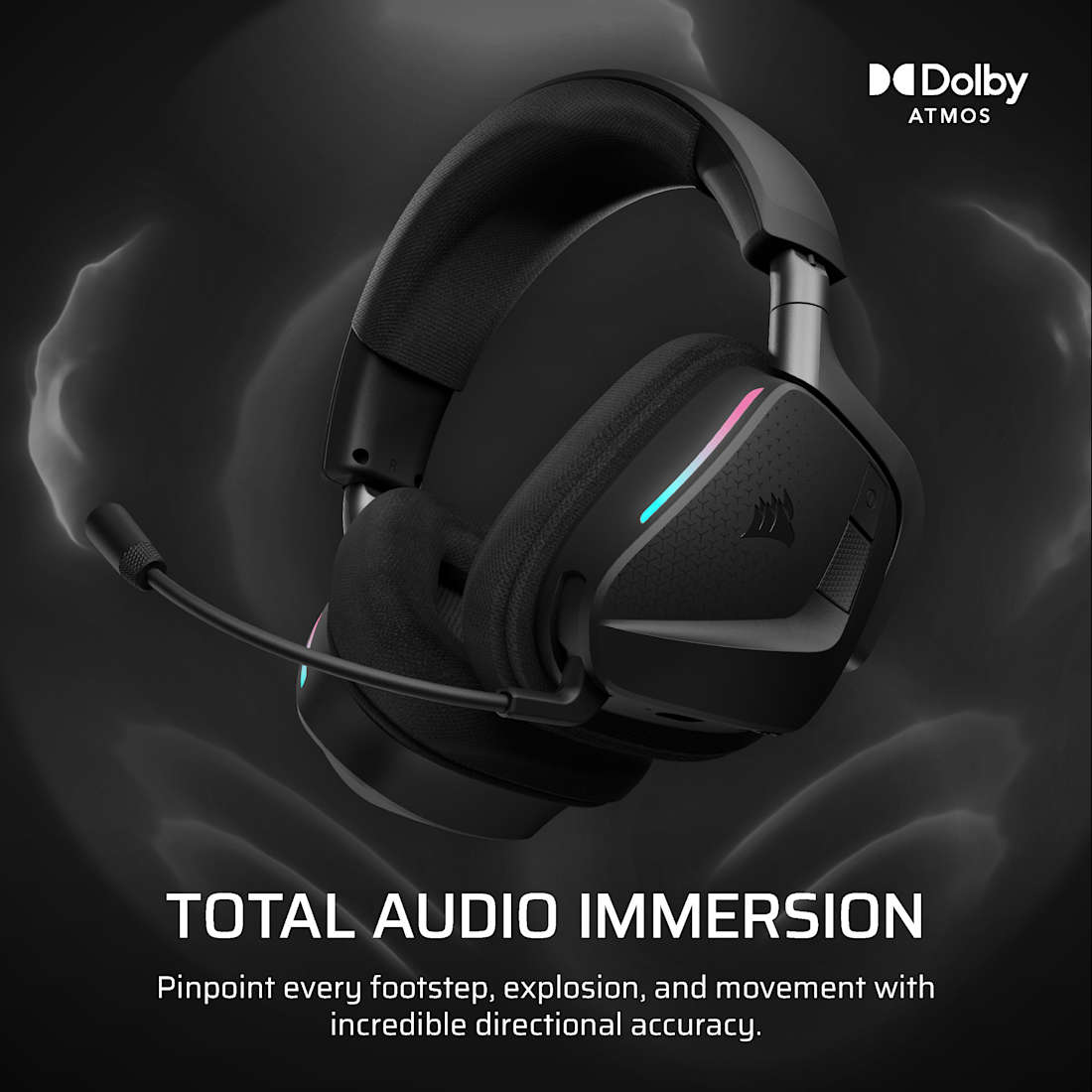 Corsair VOID v2 MAX WIRELESS Gaming Headset; Simultaneous 2.4GHz and Bluetooth; Dobly Atmos; PC/P...