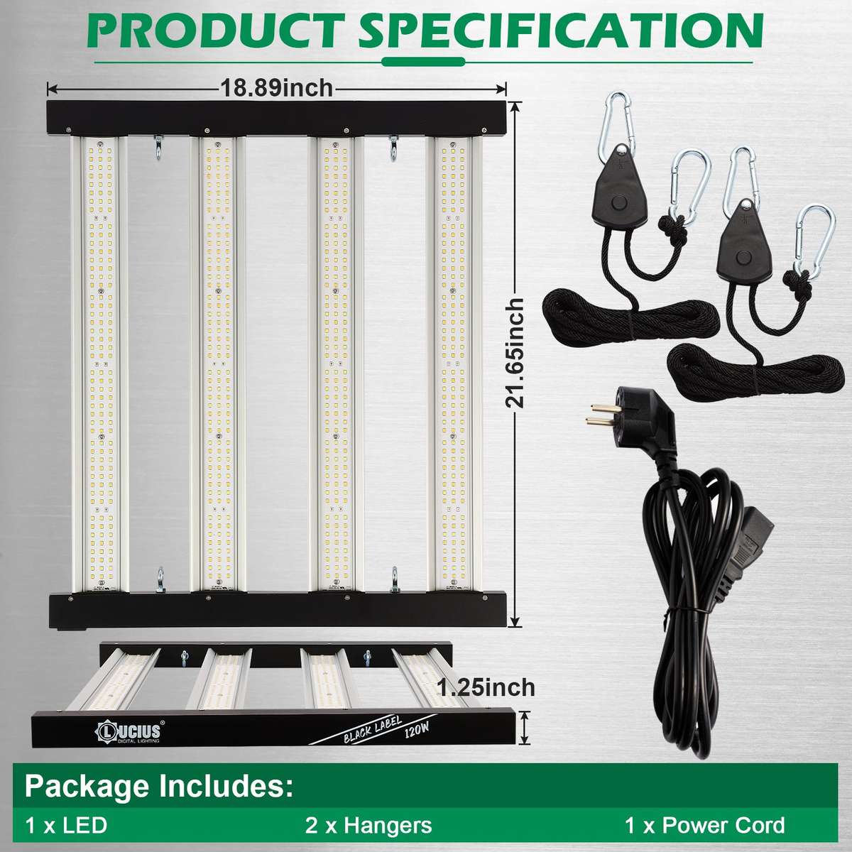 120W Samsung LM281B LED Grow Light | Lucius Black Label