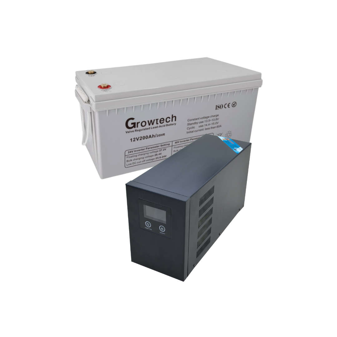 1500W 12V Pure Sine Wave Loadshedding Budget Comb +200AH Gel Battery
