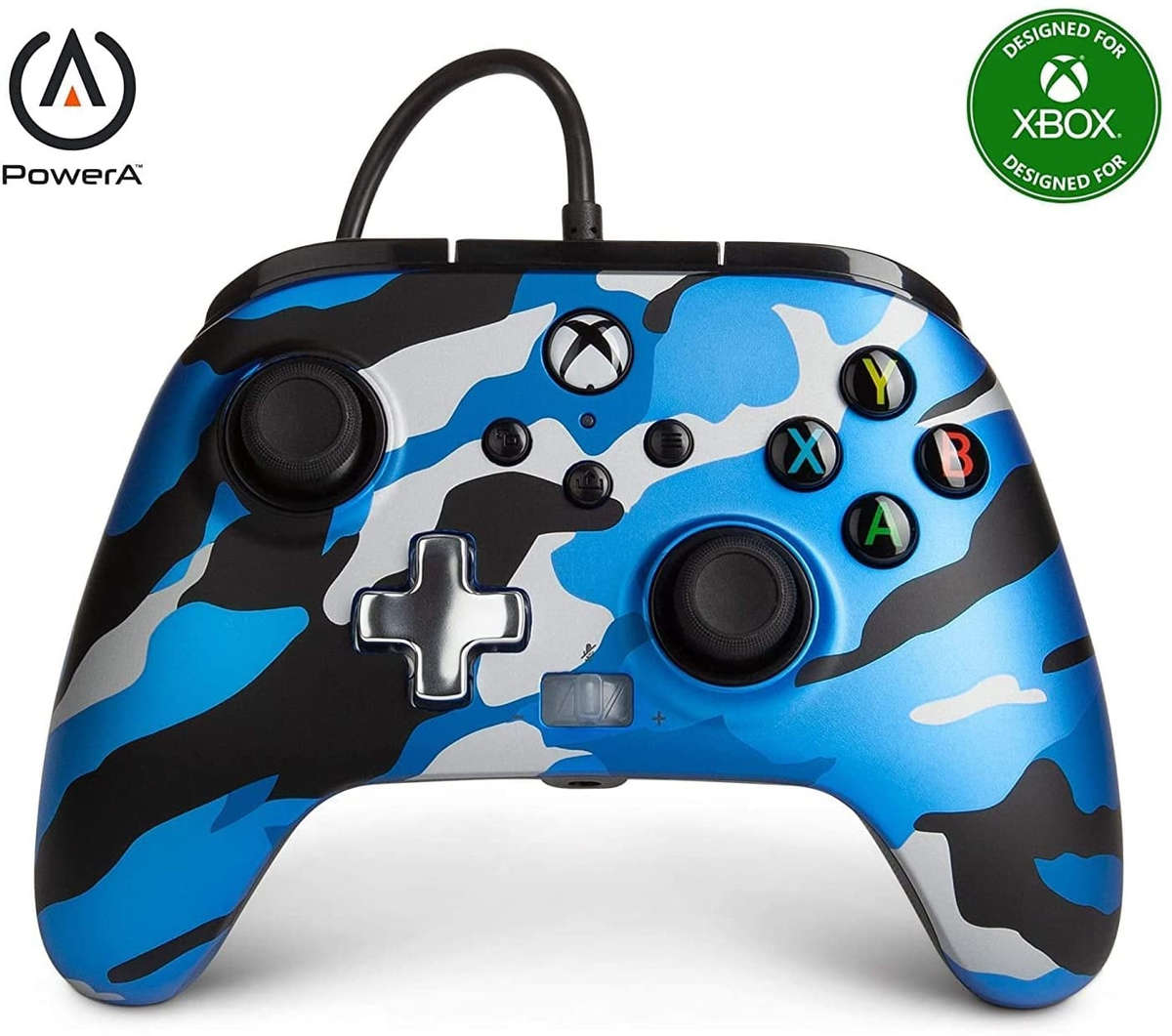 PowerA Enhanced Wired Xbox One Controller - Metallic Blue Camo (Xbox Series X)