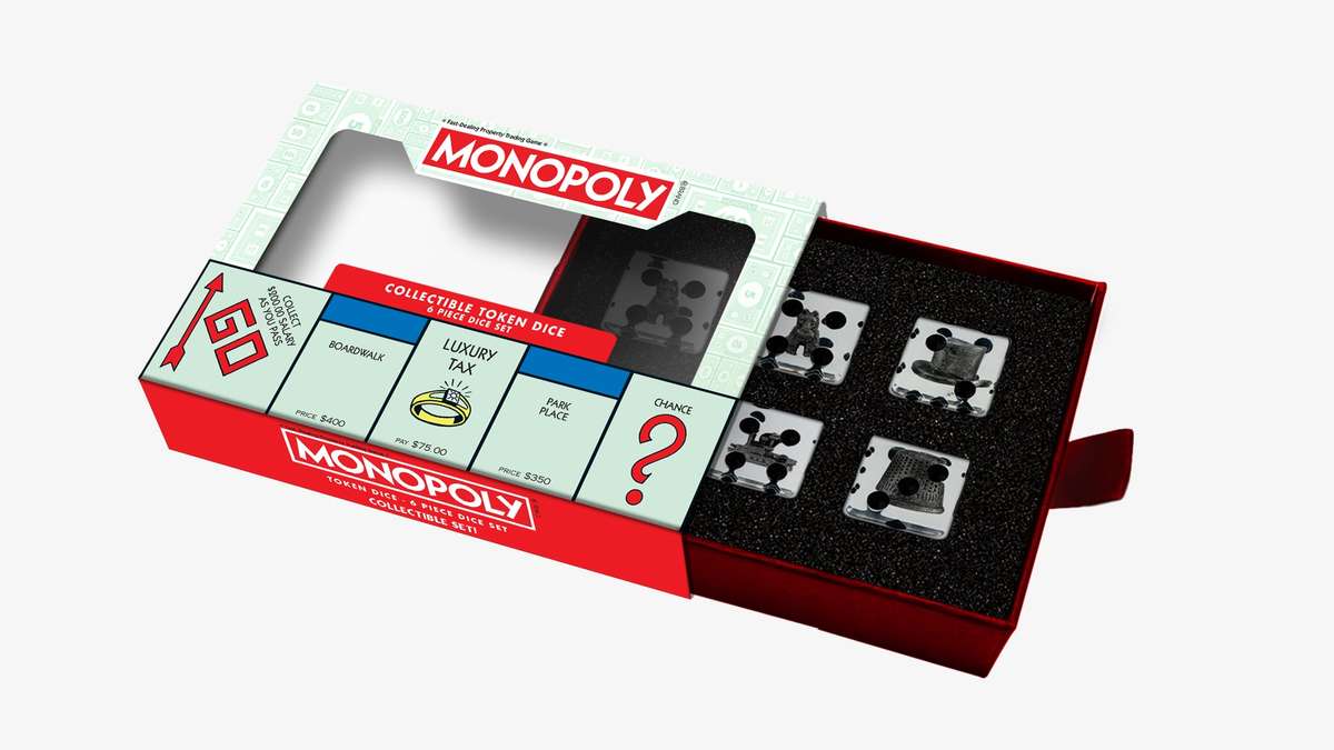 Monopoly 22mm Oversized Dice Set Token Inclusions (Dice Sets & Games)