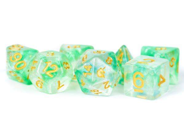 Unicorn Resin Polyhedral Dice Set Icy Everglades (Dice Sets & Games)