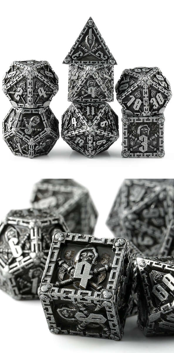 Metal & Enamel Dice Set (7) Reaper Iron (Dice Sets & Games)