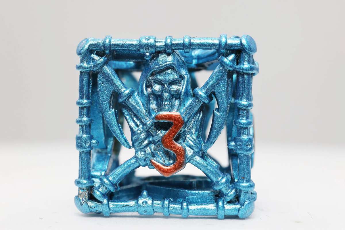 Grim Scythe Blue RPG Metal Dice Set (7) (Dice Sets & Games)