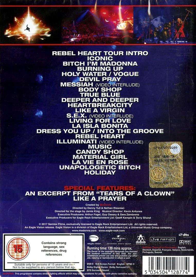 Madonna. Rebel Heart Tour (2016) (DVD) (Second-Hand)