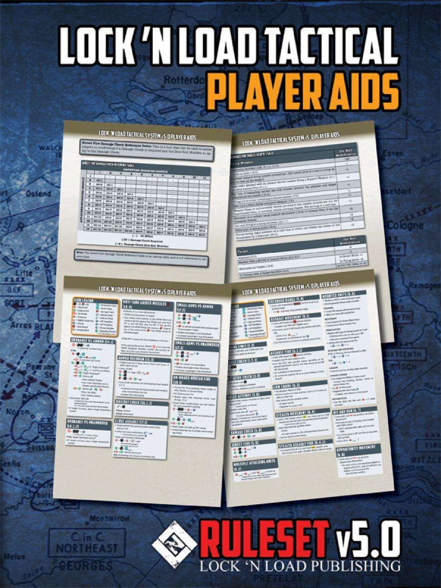 Lock and Load Tactical Player Aid Cards OOP (Board Games)