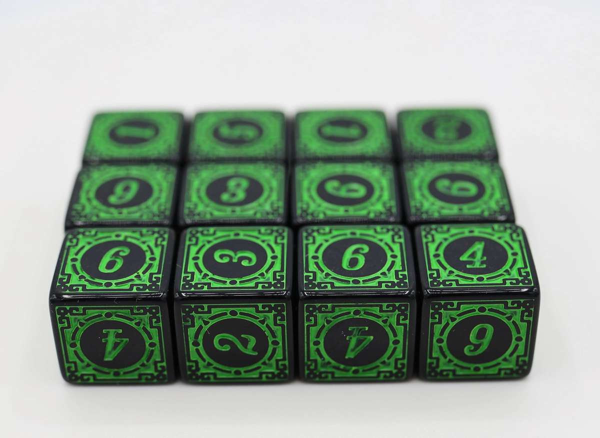 Magic Burst D6 Set Green (12) (Dice Sets & Games)
