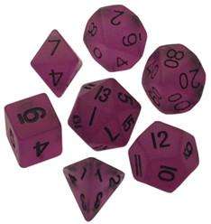 Resin Dice 16mm Purple Glow in the Dark Dice Set (Dice Sets & Games)