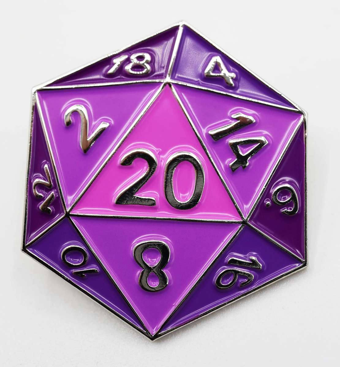 Purple D20 Enamel Pin (Dice Sets & Games)