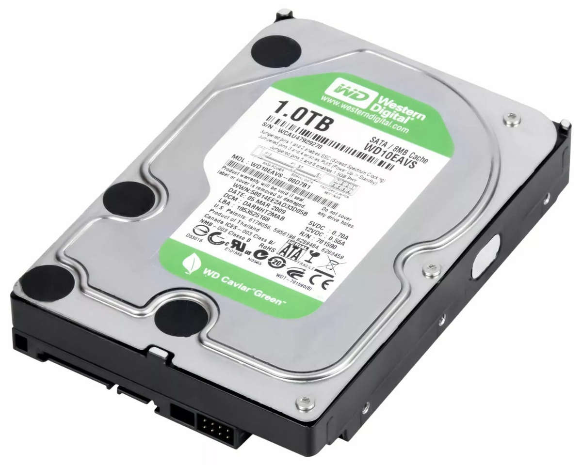 Hard Drive Western Digital Green WD10EAVS 1TB SATA 8MB Cache 3.5" Inch