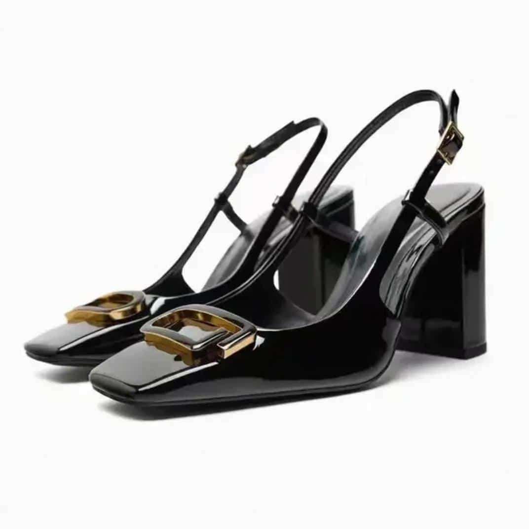 Vintage Glossy Short Heel