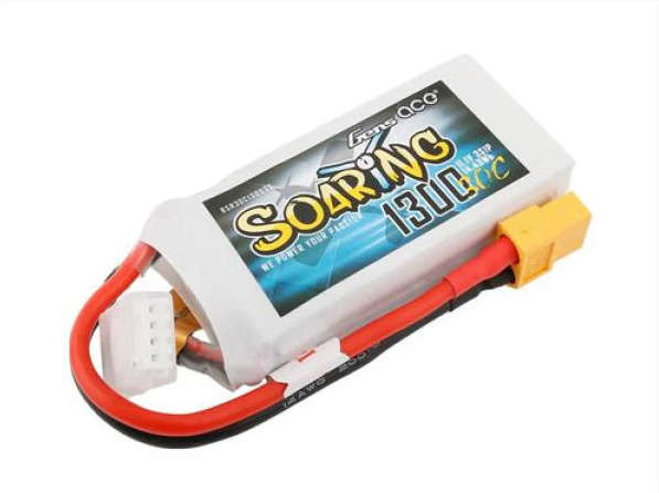Gens Ace 1300mAh 3S1P 30C 11.1V LiPo Battery