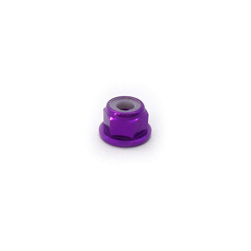 M3 aluminium flanged lock-nut - Purple
