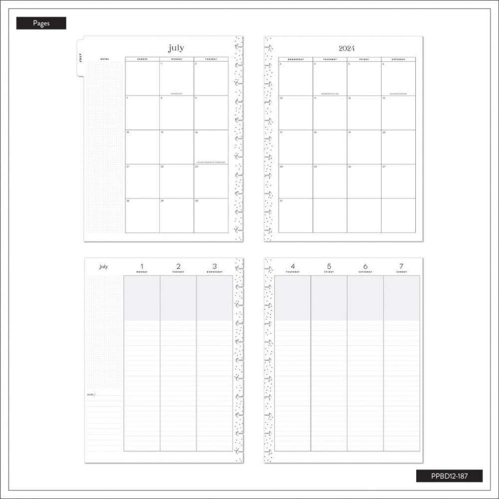 2024-2025 Dancing Leaves Happy Planner  BIG Lined Vertical Layout  12 Months