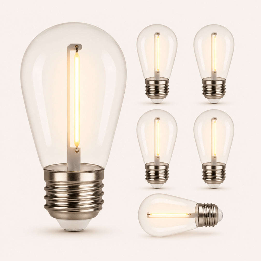S14 Vintage Replacement Bulbs | E27 | 2W | 6 Pack | Solar