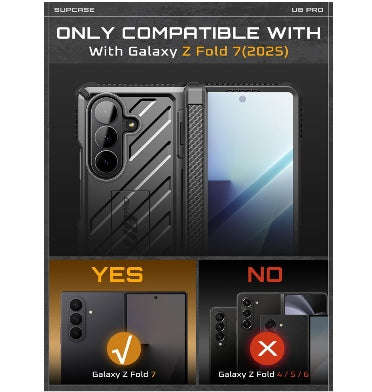 SAMSUNG GALAXY Z FOLD 7 FULL BODY RUGGED PROTECTIVE CASE BLACK | SUPCASE